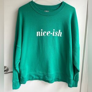 Aerie green “Nice-ish” sweater size small